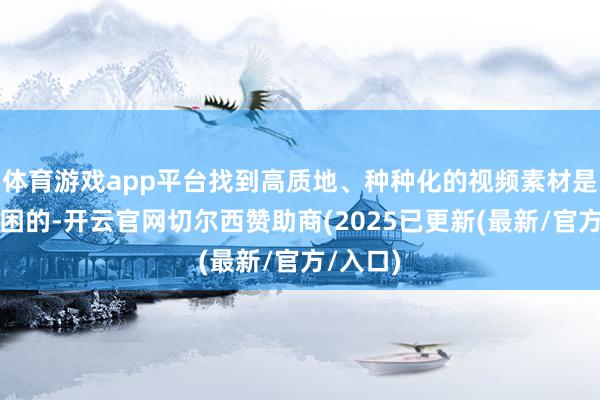 体育游戏app平台找到高质地、种种化的视频素材是至关贫困的-开云官网切尔西赞助商(2025已更新(最新/官方/入口)
