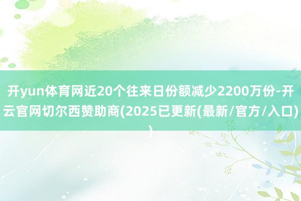 开yun体育网近20个往来日份额减少2200万份-开云官网切尔西赞助商(2025已更新(最新/官方/入口)