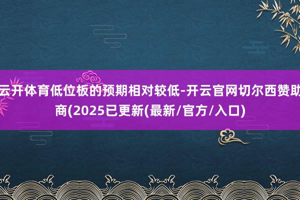 云开体育低位板的预期相对较低-开云官网切尔西赞助商(2025已更新(最新/官方/入口)