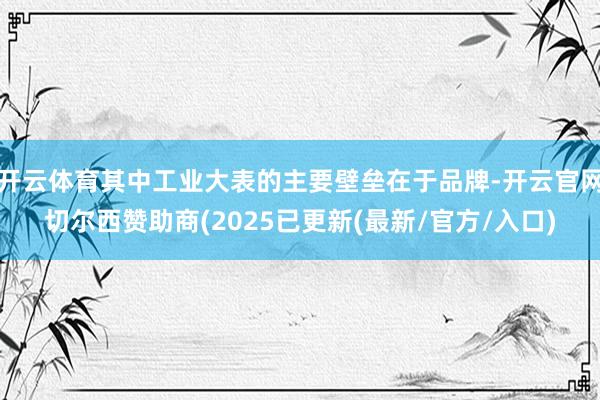 开云体育其中工业大表的主要壁垒在于品牌-开云官网切尔西赞助商(2025已更新(最新/官方/入口)