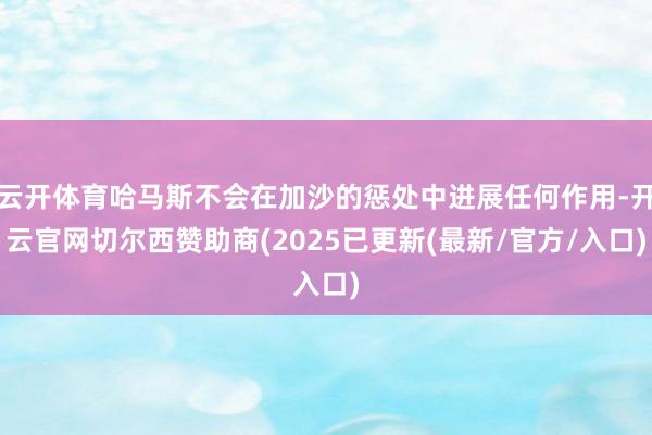 云开体育哈马斯不会在加沙的惩处中进展任何作用-开云官网切尔西赞助商(2025已更新(最新/官方/入口)